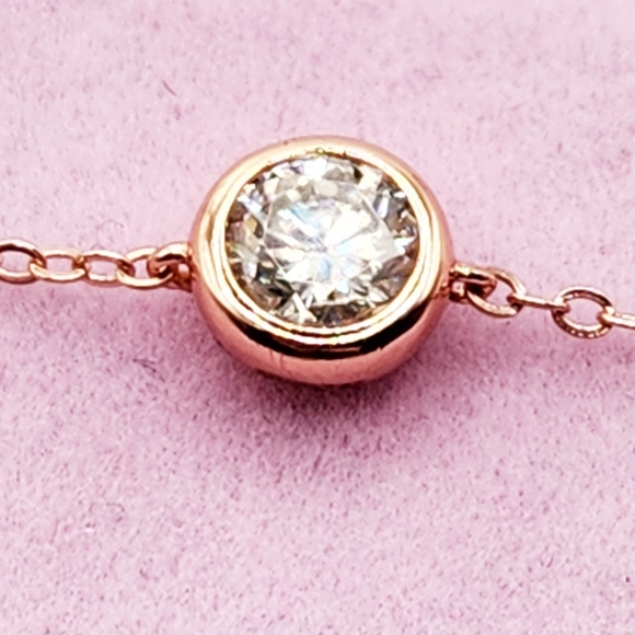 Dainty Rose gold Moissanite Bracelet - Picture 1 of 9
